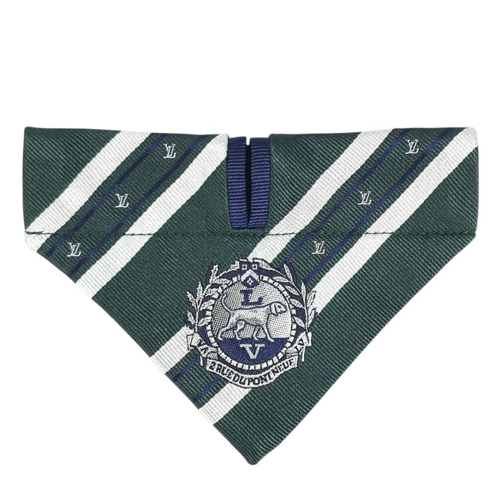 LOUIS VUITTON GI1255 Dog Bandana PM Dog Bandana PM Pet dog Collar silk Green Used