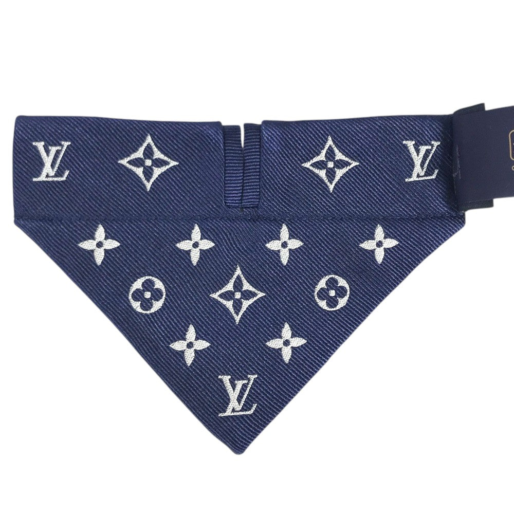 LOUIS VUITTON GI1255 Dog Bandana PM Dog Bandana PM Pet dog Collar silk Green Used