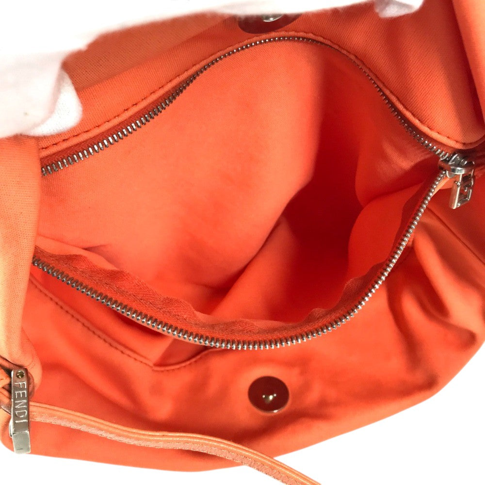 FENDI FF logo Handbag, Mini drawstring bag, Tote bag Shoulder Bag Nylon canvas Orange Based Used