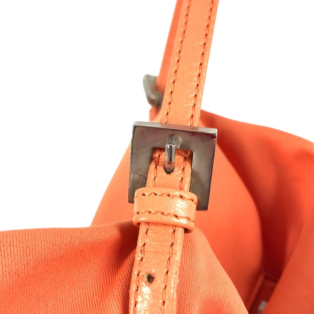 FENDI FF logo Handbag, Mini drawstring bag, Tote bag Shoulder Bag Nylon canvas Orange Based Used