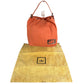 FENDI FF logo Handbag, Mini drawstring bag, Tote bag Shoulder Bag Nylon canvas Orange Based Used