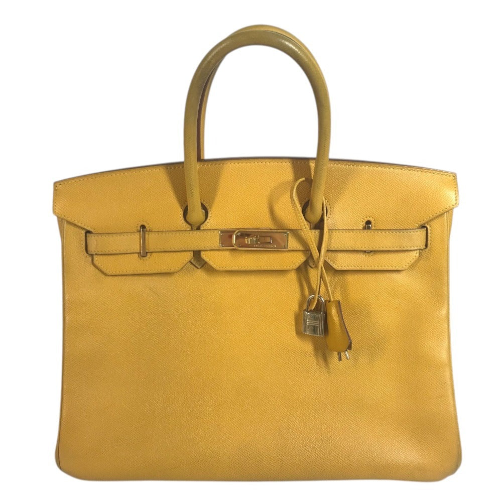 HERMES Birkin35 Birkin 35 Bag Tote Bag Hand Bag Leather Jaune yellow/GoldHardware Used