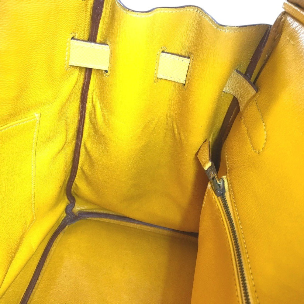 HERMES Birkin35 Birkin 35 Bag Tote Bag Hand Bag Leather Jaune yellow/GoldHardware Used