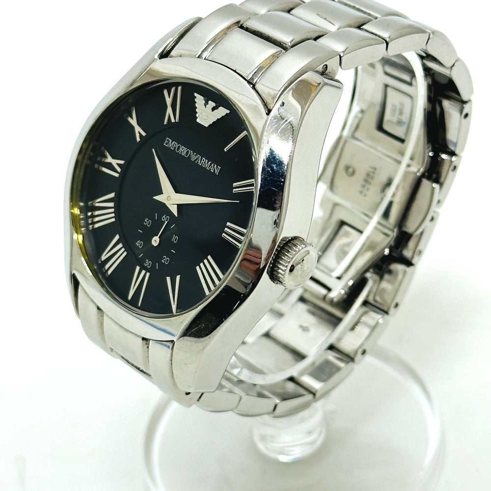 Emporio Armani AR-0680 Classic series quartz Wristwatch Stainless Steel Black Used