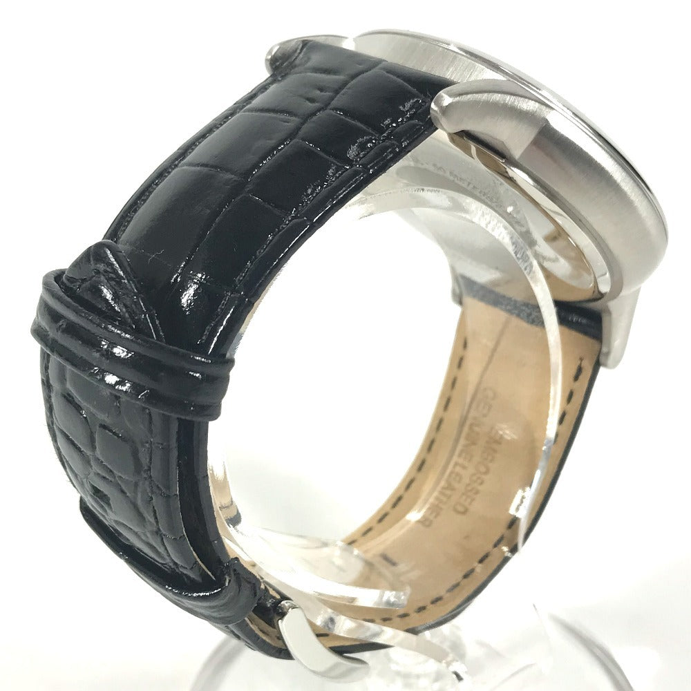 Emporio Armani AR-2447 logo Men's Watch Watch Clock Wristwatch SS / Leather Black Used