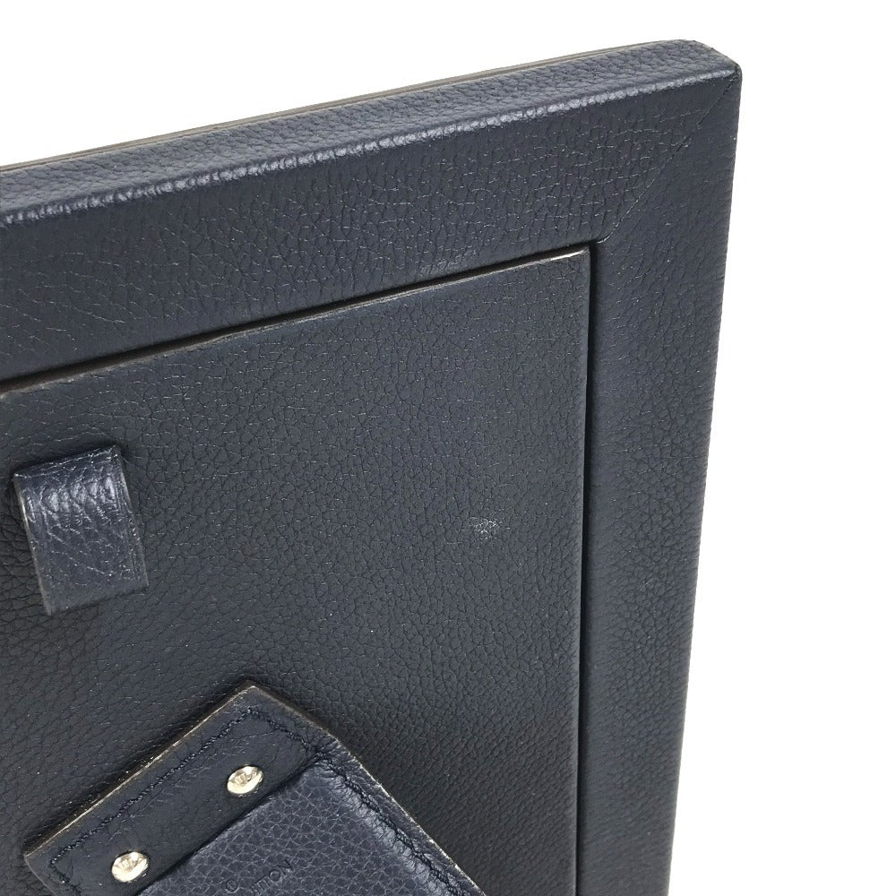 LOUIS VUITTON R98155 LV logo CARDUL PHOTOHENRI MM Photo Frames Photo Stands Interior Photo frame Leather Navy Used