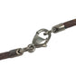 HERMES Shuval horse Accessories Choker Leather Strap Necklace Metal / Leather Silver/Brown Used