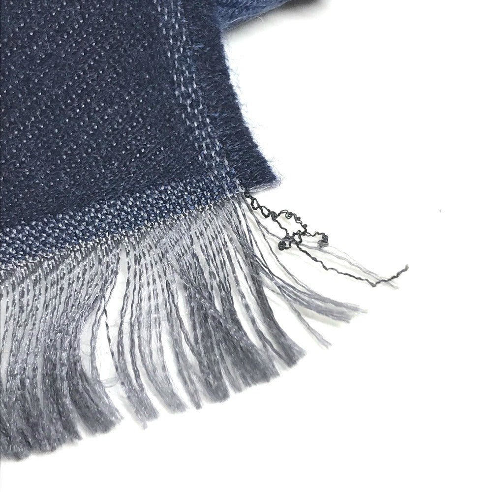 LOUIS VUITTON R98933 Monogram Ethol Monogram Stole/Shawl Scarf Fringe shawl silk / wool blue Used