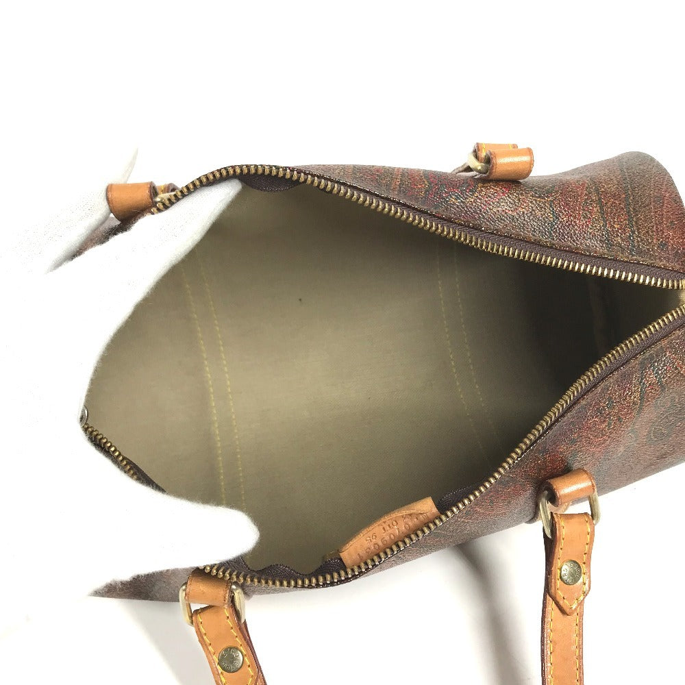 ETRO Paisley pattern Shoulder bag, cylindrical shape Hand Bag Leather/Canvas Brown Used