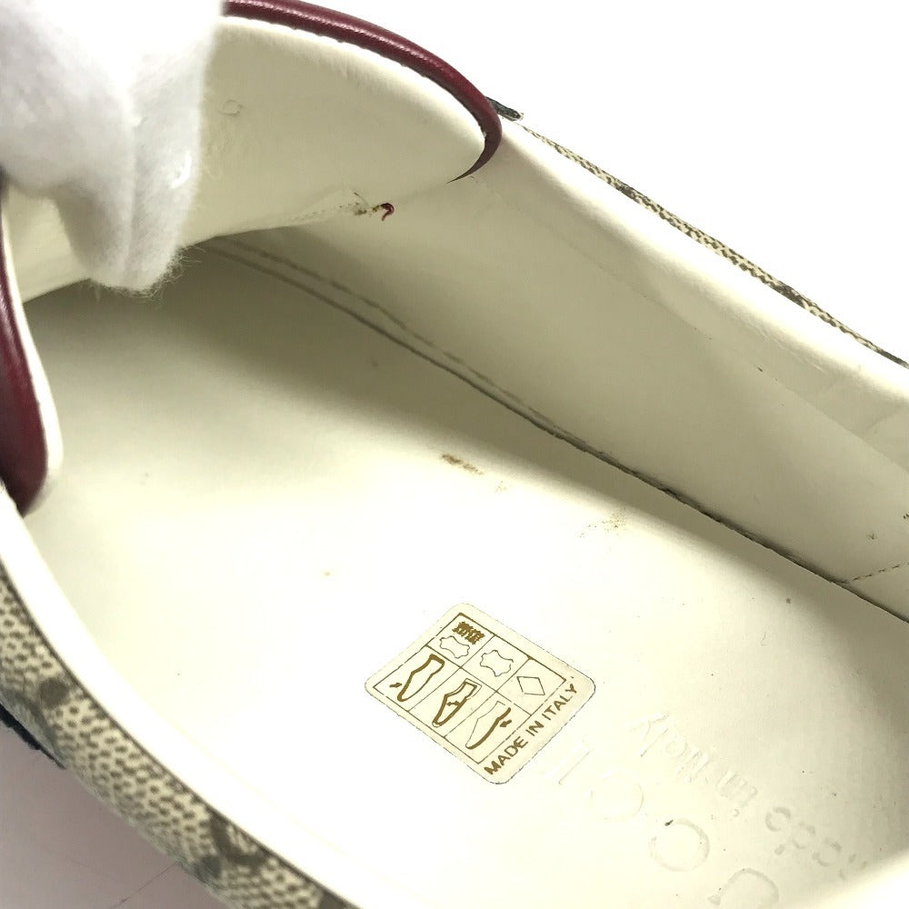 GUCCI 429445 GG Supreme logo shoes shoe laces sneakers GG Supreme Canvas Beige/Red Used