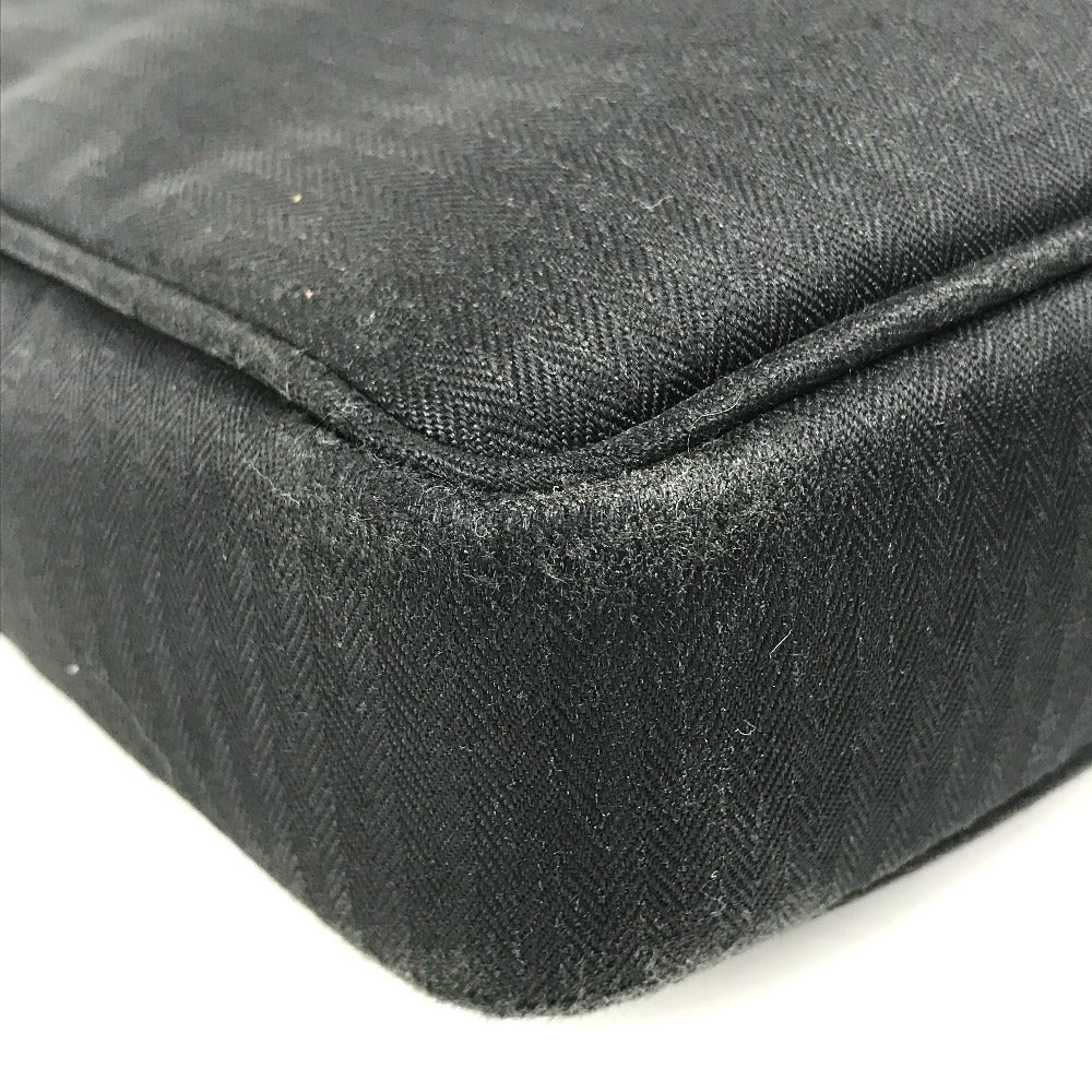 HERMES Acapulco Odinatur Hand Bag Tote Bag Document Bag Business bag ToileChevron / Leather Black Used