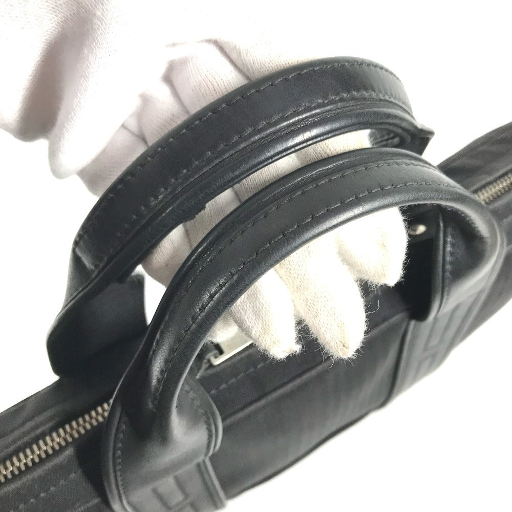 HERMES Acapulco Odinatur Hand Bag Tote Bag Document Bag Business bag ToileChevron / Leather Black Used