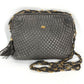 BALLY vintage Logo Quilted Fringe Tassel Twist Chain Bag Pochette Crossbody Shoulder Bag Leather gray Used