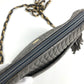 BALLY vintage Logo Quilted Fringe Tassel Twist Chain Bag Pochette Crossbody Shoulder Bag Leather gray Used