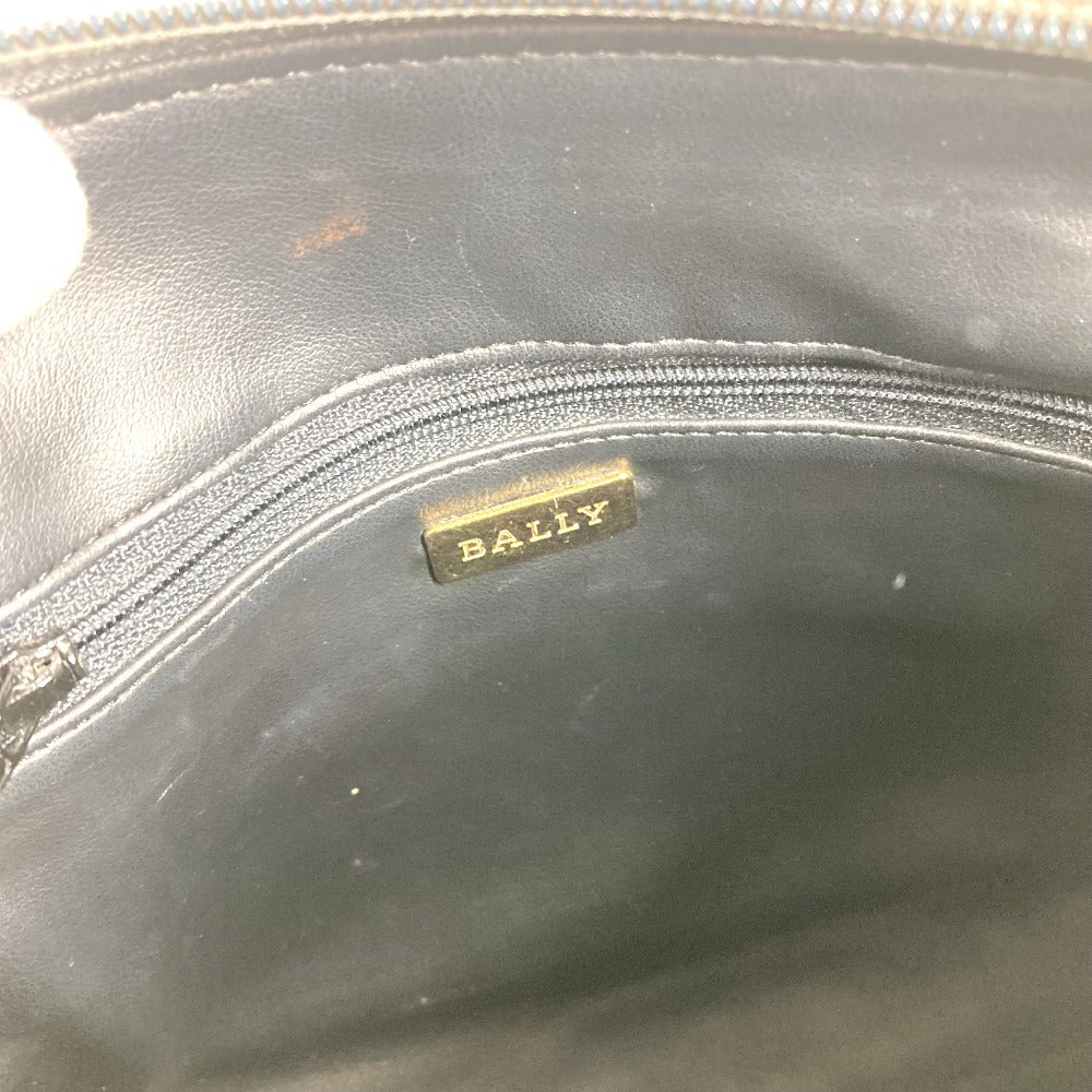 BALLY vintage Logo Quilted Fringe Tassel Twist Chain Bag Pochette Crossbody Shoulder Bag Leather gray Used