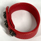 CHROME HEARTS 3BTN 2NP BS Flare 3 Button 2 Snap Accessories bangle Bracelet Leather Red Used