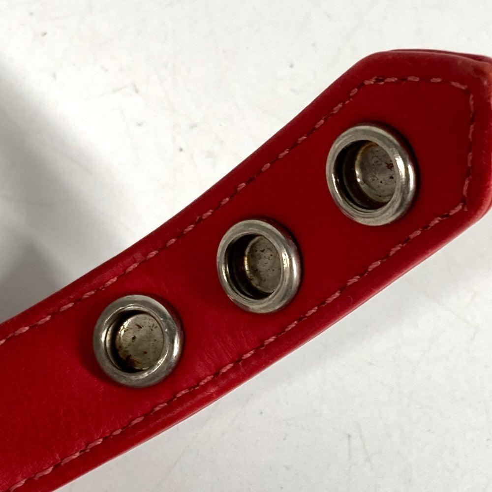 CHROME HEARTS 3BTN 2NP BS Flare 3 Button 2 Snap Accessories bangle Bracelet Leather Red Used