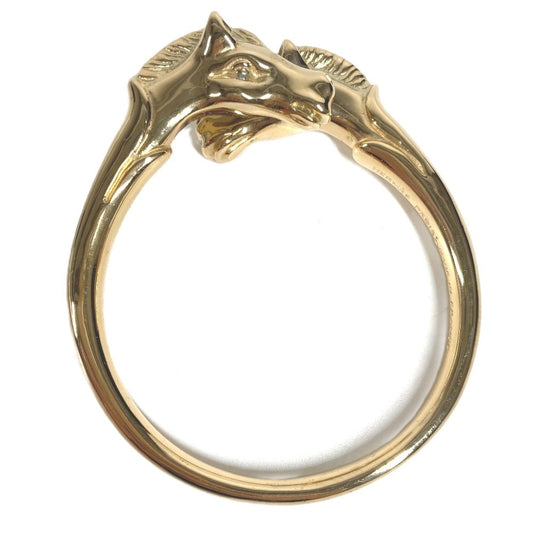 HERMES vintage Cheval Horse Accessory bracelet Bangle Metal Gold Used