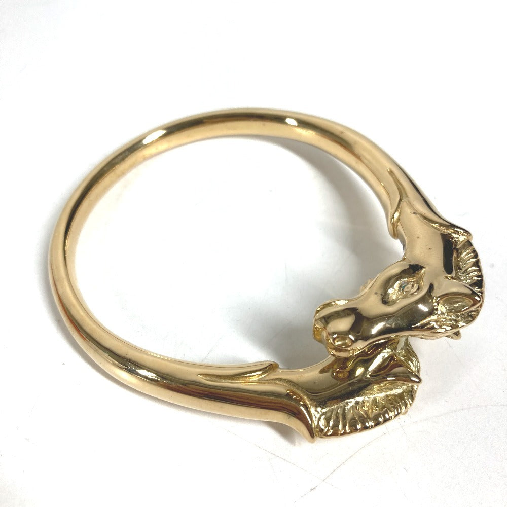 HERMES vintage Cheval Horse Accessory bracelet Bangle Metal Gold Used
