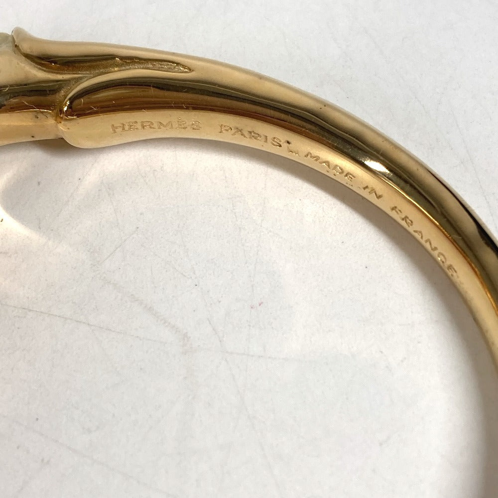 HERMES vintage Cheval Horse Accessory bracelet Bangle Metal Gold Used