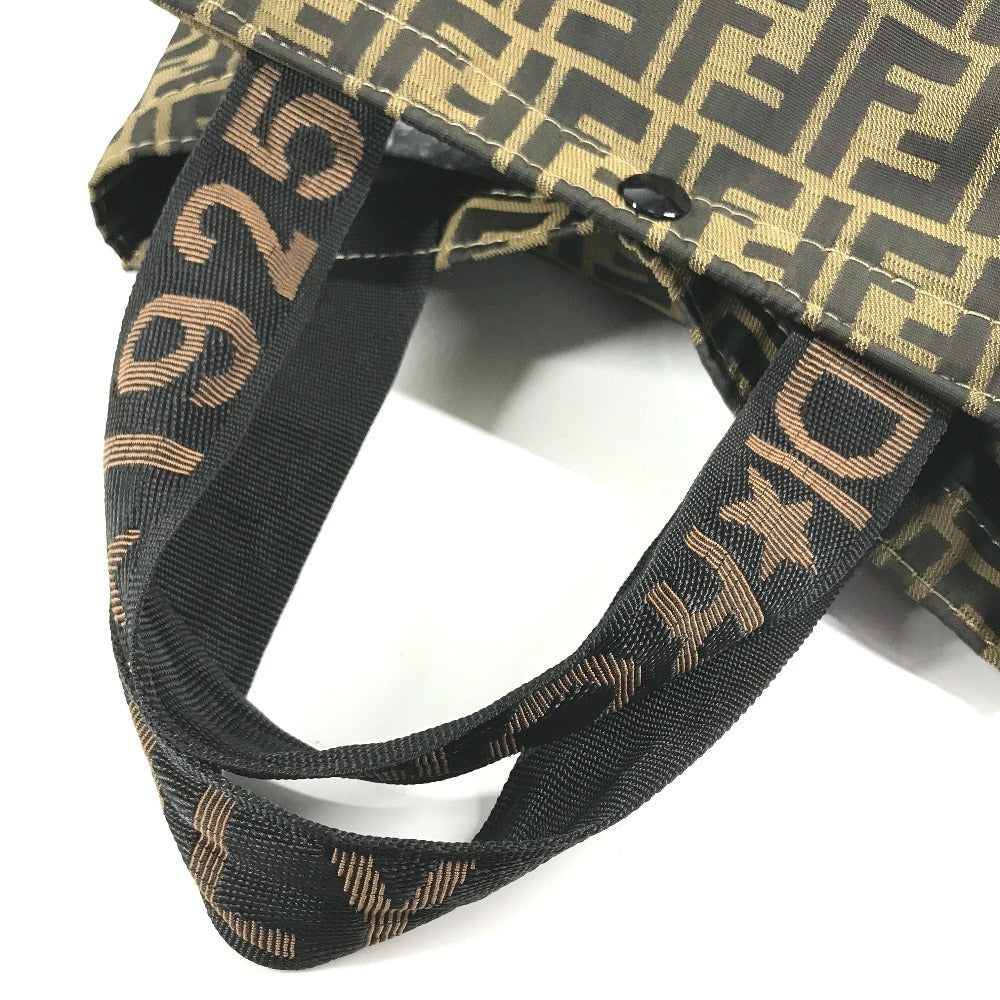 FENDI vintage Zucca Logo Suitcase Trunk 2-wheel travel bag Carry Bag Canvas Brown Used