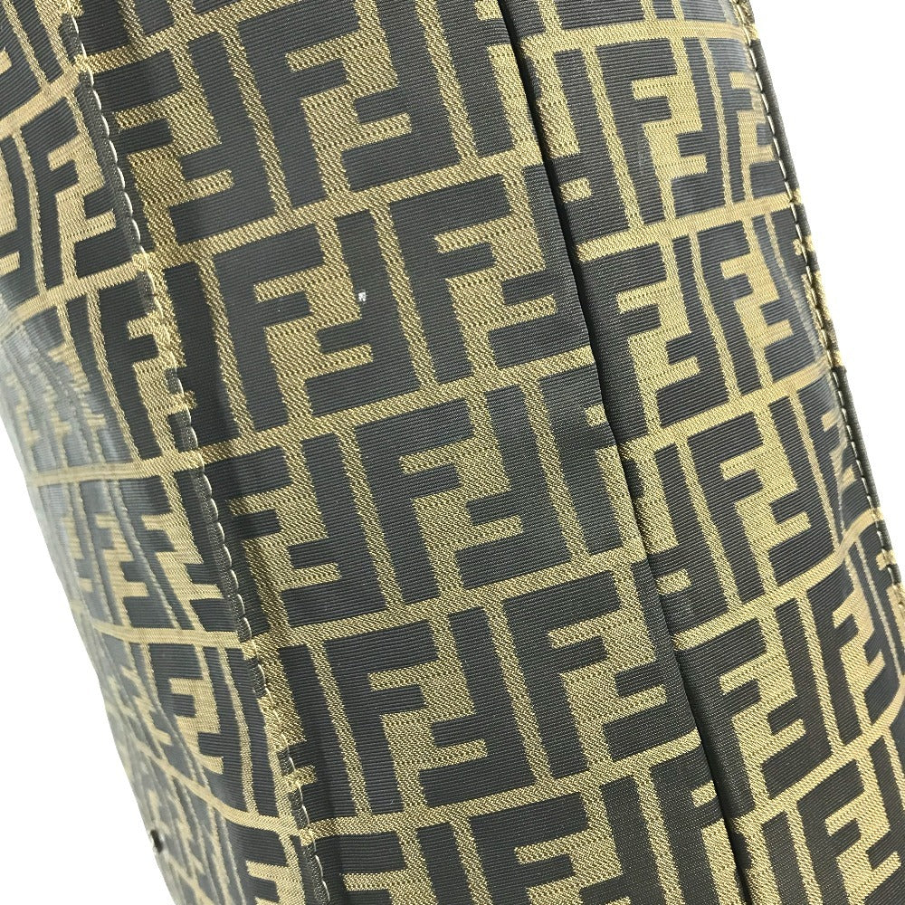 FENDI vintage Zucca Logo Suitcase Trunk 2-wheel travel bag Carry Bag Canvas Brown Used