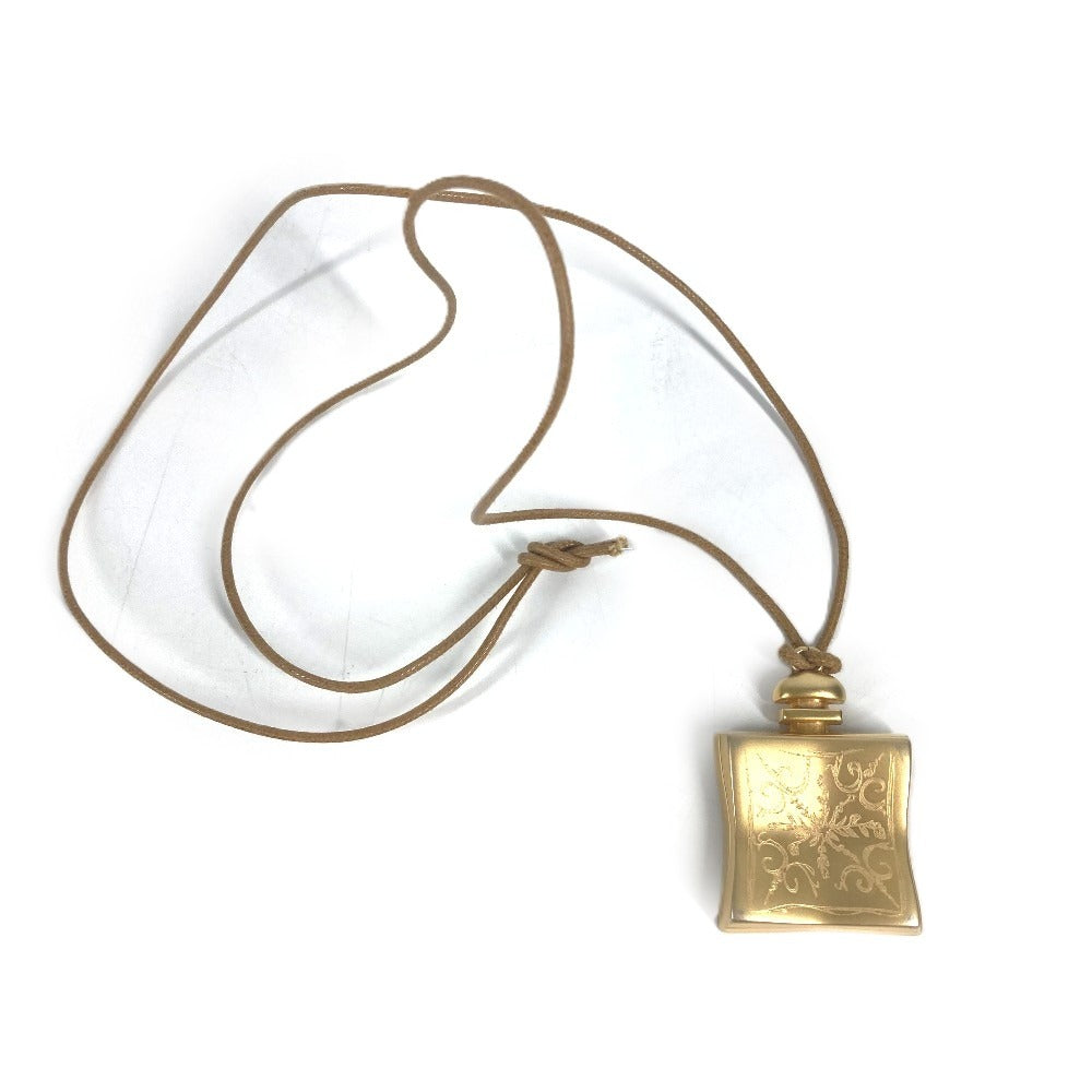 HERMES bijou parfume 24 faubourg logo Leather accessory, leather cord, leather necklace Necklace Metal Gold/Black Used