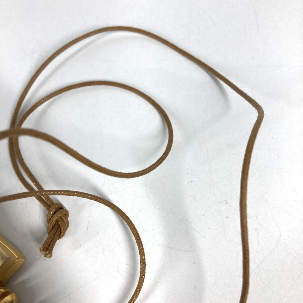HERMES bijou parfume 24 faubourg logo Leather accessory, leather cord, leather necklace Necklace Metal Gold/Black Used