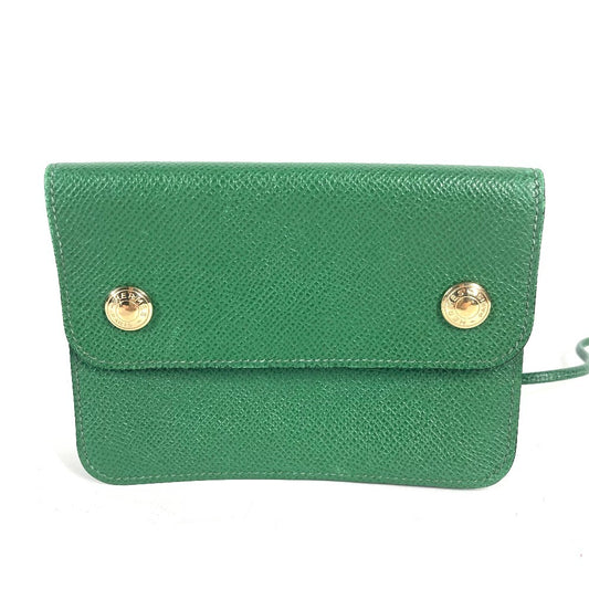 HERMES vintage PochetteGreen Pochette Green Waist Pouch Bag Mini Bag Flap Belt Bag body bag Courchevel Green Used