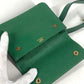 HERMES vintage PochetteGreen Pochette Green Waist Pouch Bag Mini Bag Flap Belt Bag body bag Courchevel Green Used