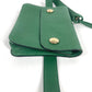HERMES vintage PochetteGreen Pochette Green Waist Pouch Bag Mini Bag Flap Belt Bag body bag Courchevel Green Used