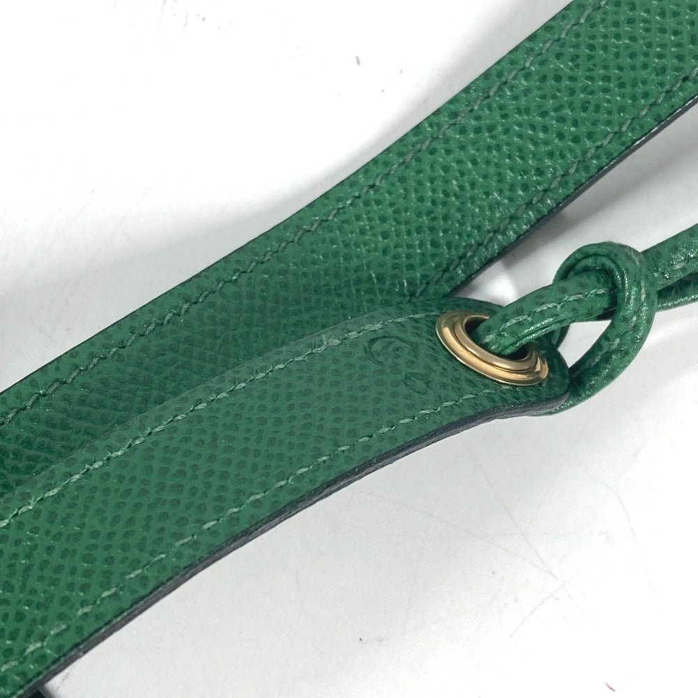 HERMES vintage PochetteGreen Pochette Green Waist Pouch Bag Mini Bag Flap Belt Bag body bag Courchevel Green Used