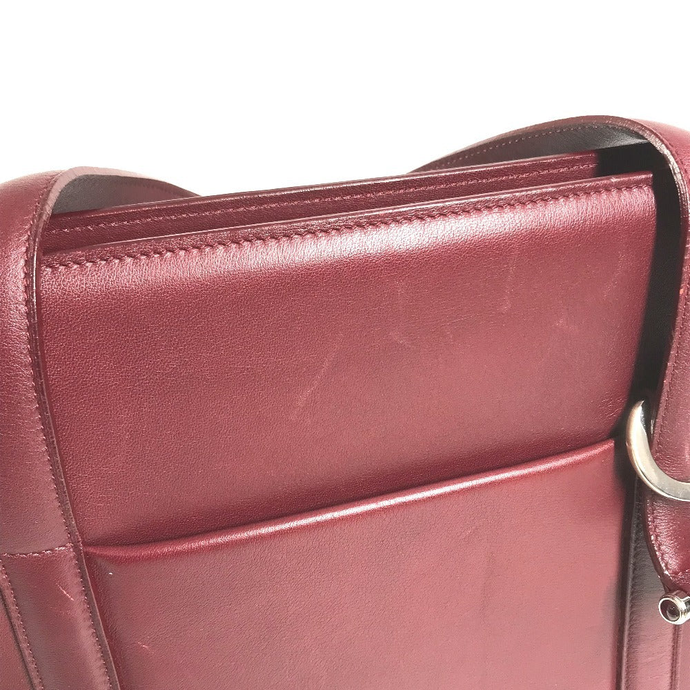 CARTIER logo Vertical Tote Bag Shoulder Bag Shoulder Bag Leather wine-red Used