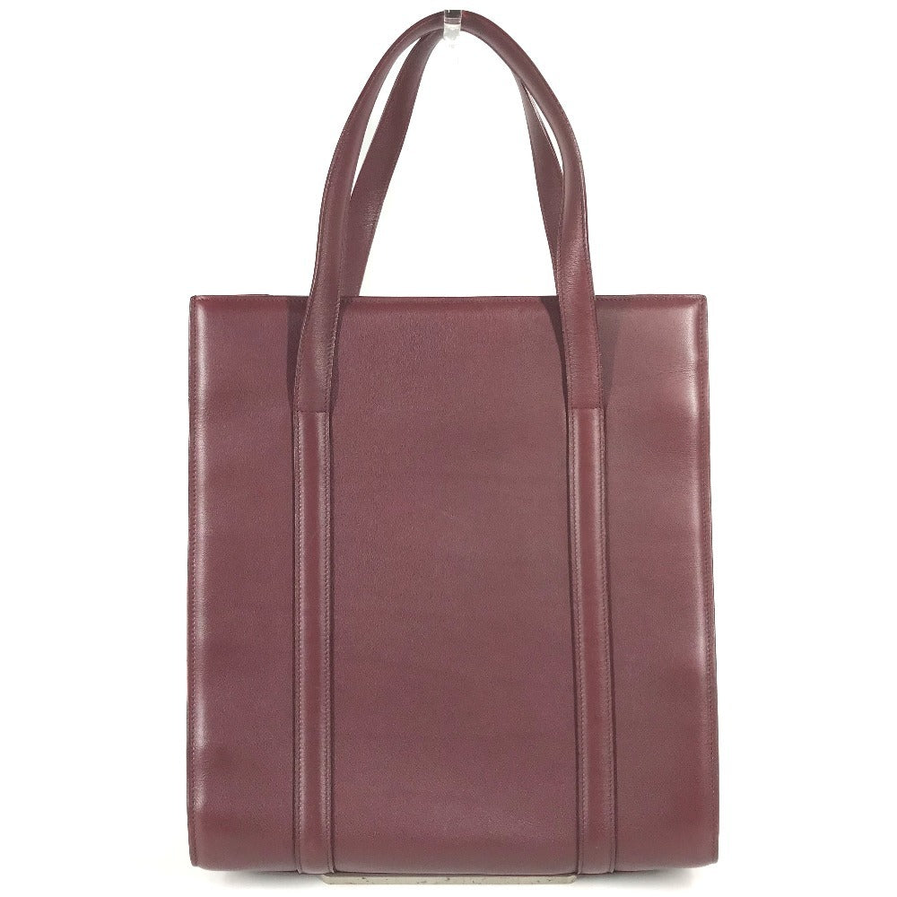CARTIER logo Vertical Tote Bag Shoulder Bag Shoulder Bag Leather wine-red Used