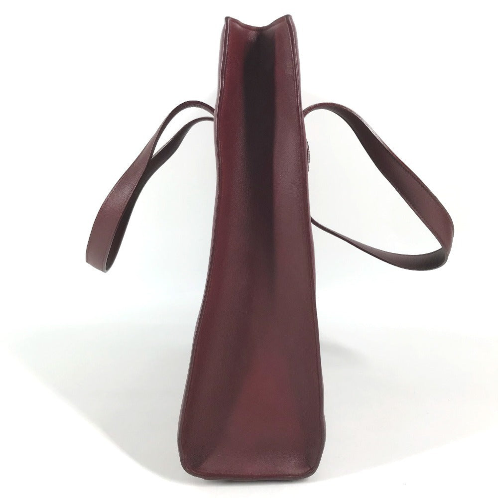 CARTIER logo Vertical Tote Bag Shoulder Bag Shoulder Bag Leather wine-red Used