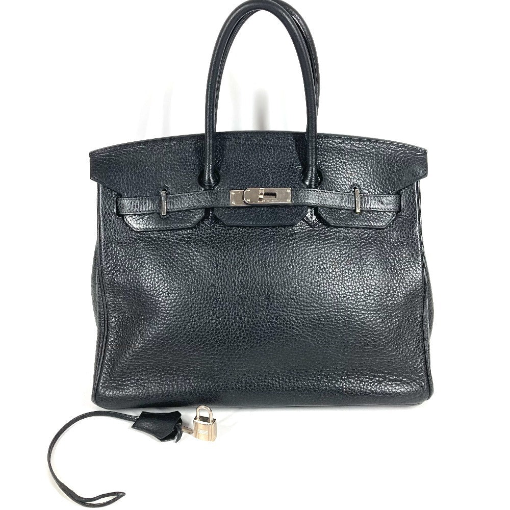 HERMES Birkin35 Birkin 35 Bag Tote Bag Hand Bag Leather Black/SilverHardware Used