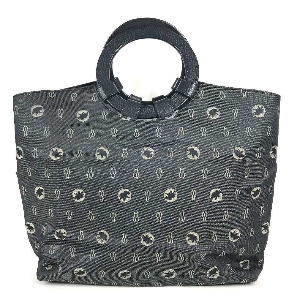 HUNTING WORLD Logo print denim Bag Tote Bag Hand Bag Leather/Canvas Navy Used