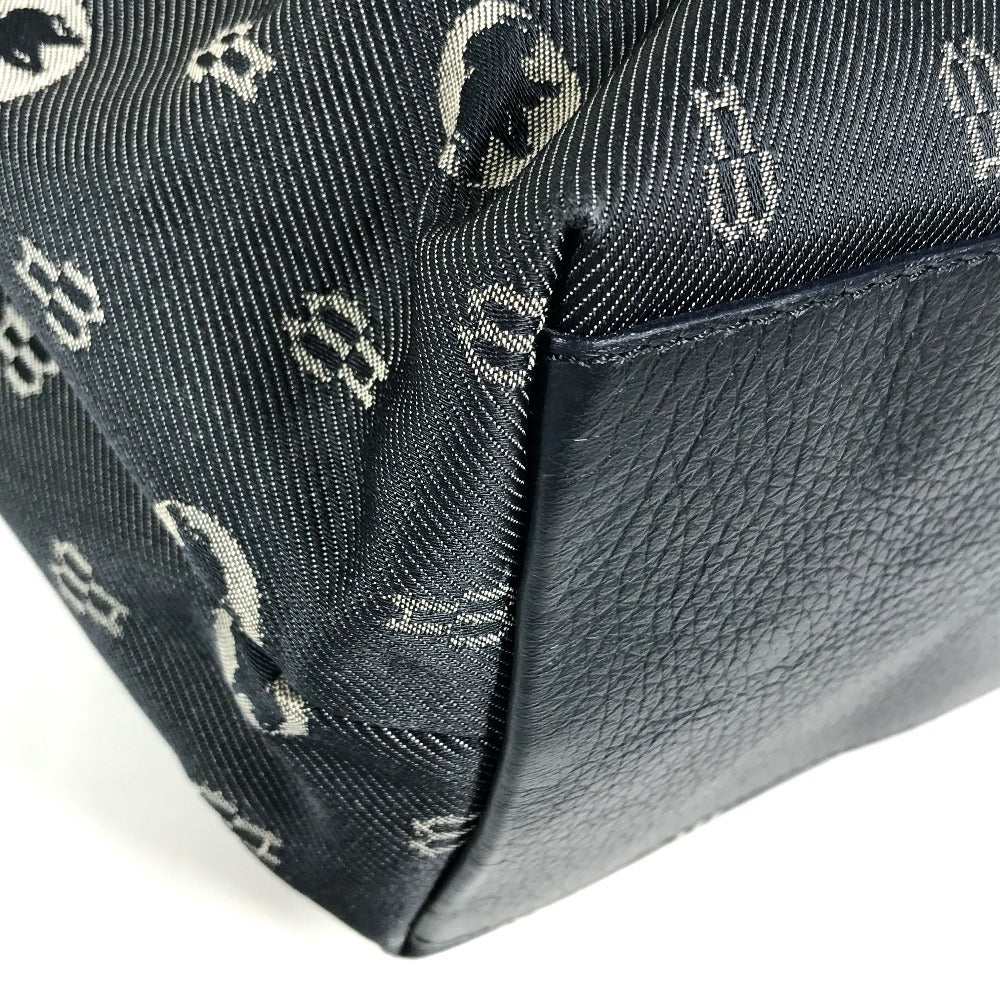 HUNTING WORLD Logo print denim Bag Tote Bag Hand Bag Leather/Canvas Navy Used