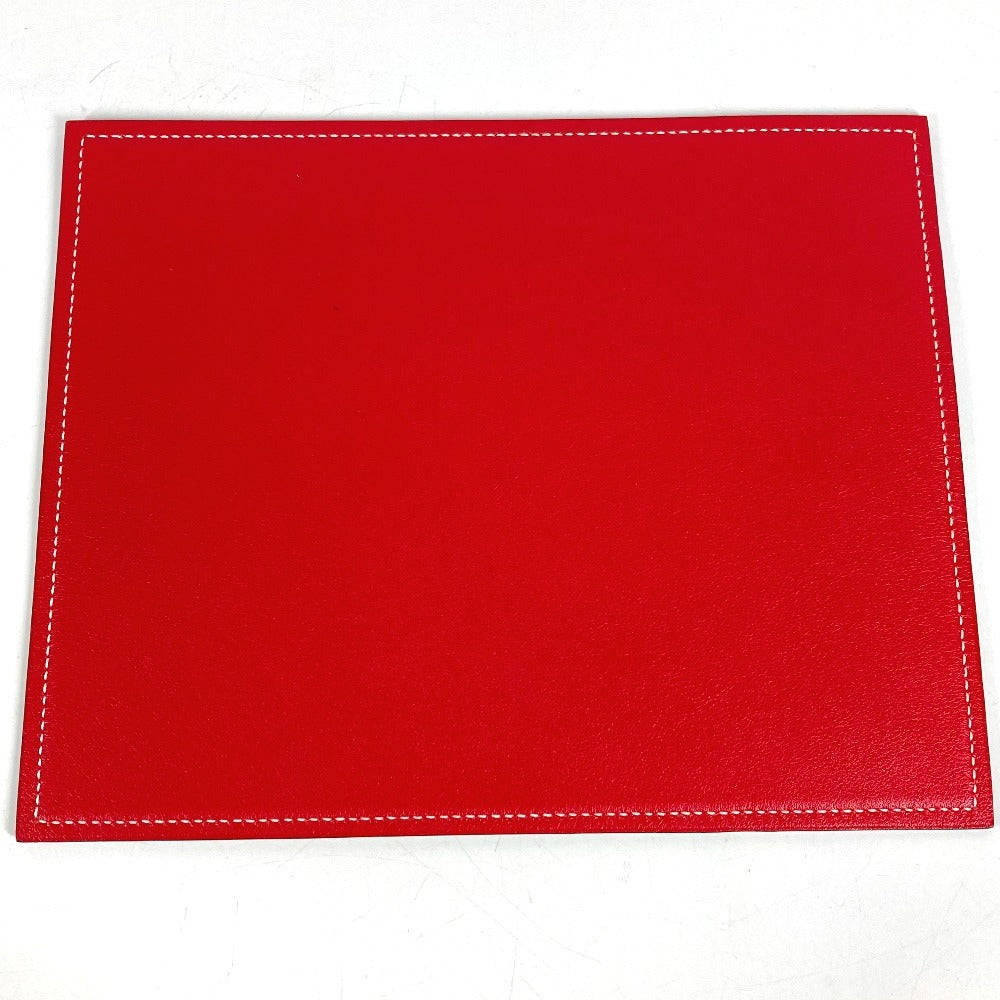 HERMES Bicolor PC PC interior logo Miscellaneous goods Leather Red/wine-red Used
