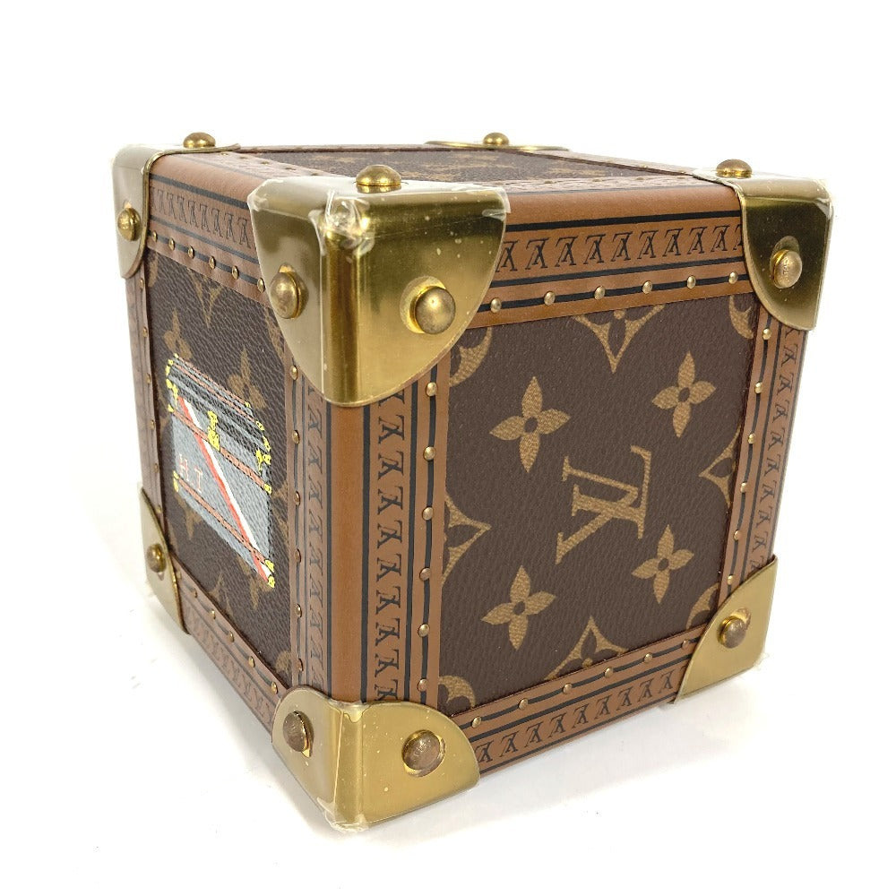 LOUIS VUITTON 不明 Monogram Large Cube Dice Ornament interior object MonogramCanvas Brown Used
