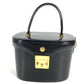 VERSACE vintage Sunburst logo bag vanity bag Hand Bag Leather Gold/Black Used