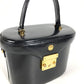 VERSACE vintage Sunburst logo bag vanity bag Hand Bag Leather Gold/Black Used