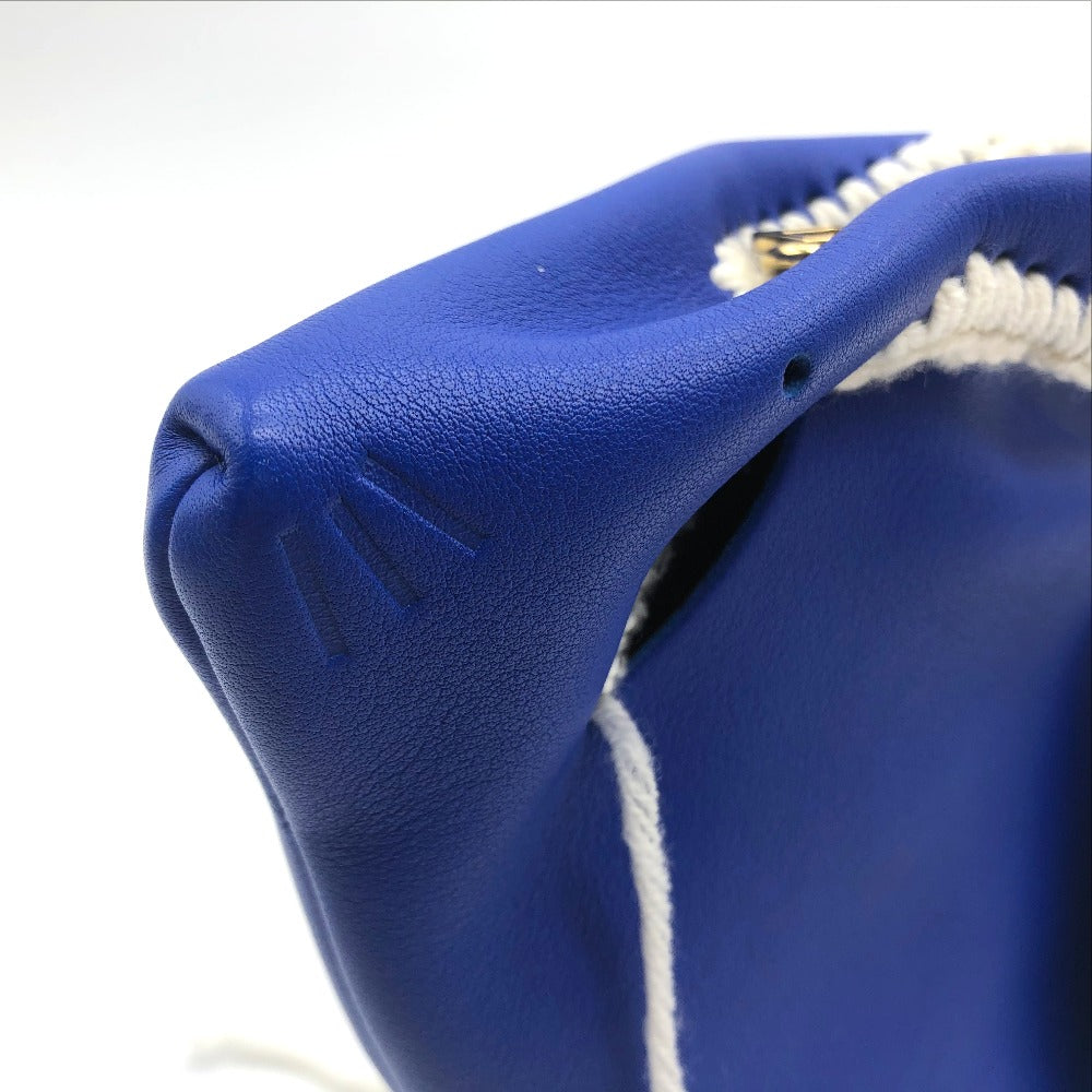 LOEWE Rabbit Motif Animal Macrame Charm Key Bag Leather Mini Shoulder Bag Coin Case Women's Blue Blue x White