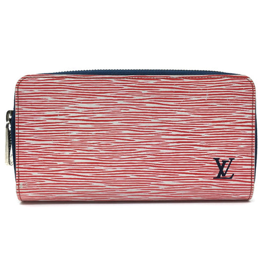 LOUIS VUITTON M64078 エピ デニム ジッピーウォレット ラウンドファスナー 長財布 エピレザー レディース ルージュ レッド系