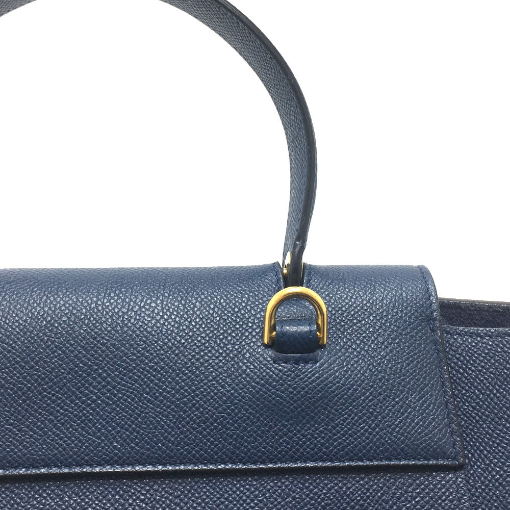 CELINE 176103ZVA.07DS Flap Belt Bag, Mini Bag, Semi-Shoulder Bag, Handbag, Calfskin, Women's, Deep Sea Blue, Navy