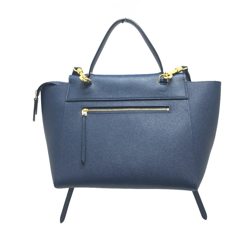 CELINE 176103ZVA.07DS Flap Belt Bag, Mini Bag, Semi-Shoulder Bag, Handbag, Calfskin, Women's, Deep Sea Blue, Navy