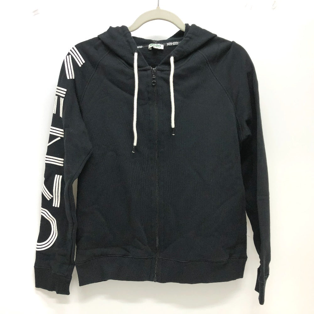 KENZO Sports Logo Sweat Blouson, logo print, zip-up hoodie, cotton, unisex, black