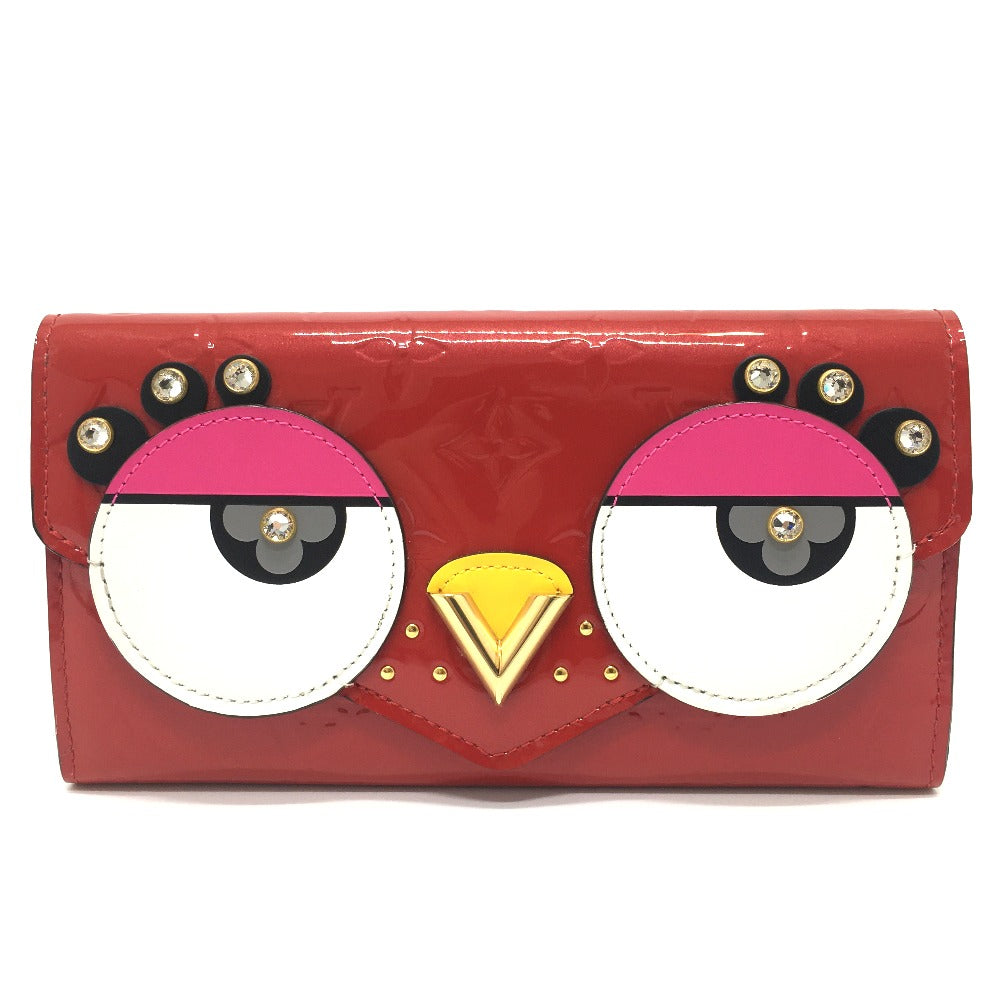 LOUIS VUITTON M90489 モノグラムヴェルニ ポルトフォイユ サラ バード 鳥 長財布 モノグラムヴェルニ レディース スリーズ レッド