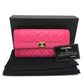 CHANEL A80286 Matelasse Boy Chanel Wallet, Round Zipper Long Wallet, Leather Accessory, Long Wallet, Lambskin, Women's, Pink