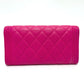 CHANEL A80286 Matelasse Boy Chanel Wallet, Round Zipper Long Wallet, Leather Accessory, Long Wallet, Lambskin, Women's, Pink